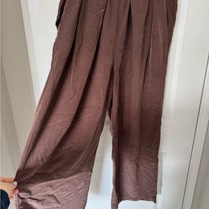 Brown Wide-Leg Pants